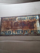 PLAQUE VINTAGE  HUILE IGOL MARCHAND DE VELOS
