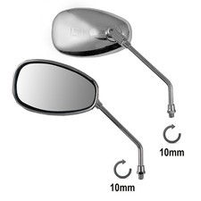 Pair Miroir Retroviseurs Rearview Moto Scooter Chrome A-Pro 10 mm M10