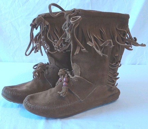 Minnetonka brown suede leather - minnetonka,
