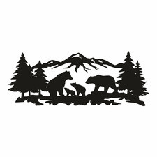 Sticker montagne avec ours –