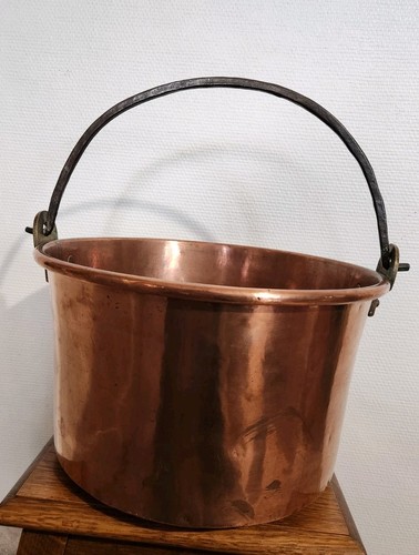 Chaudron ancien cuivre rouge - chaudron,