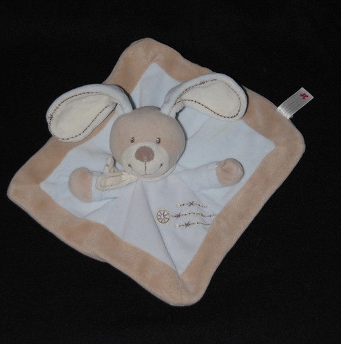 🐰Doudou lapin plat bleu