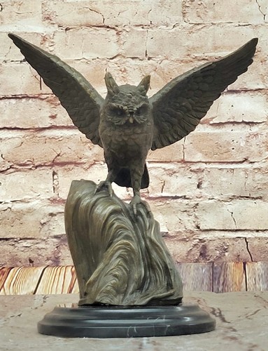 Sculpture hibou bronze à - sculpture, en