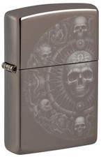Zippo Briquet Black Ice Crâne Mandala Briquet de Tempête Tête de Mort Essence