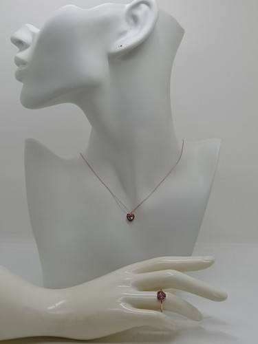 Parure collier anneau cœur - collier, et