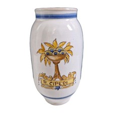 Ancien Pot De Pharmacie Apothicaire Faïence Talavera Collection Numéroté Signé 