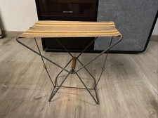 ANCIEN SIEGE PLIANT PECHE PLAGE DECO - TOILE - CAMPING VINTAGE Deco Rétro