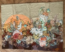 Grande Tenture  Patchwork  Murale / Artiste Élyane Pérel Signée  :  Fleurs