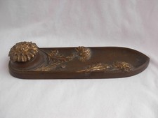 ANTIQUE FRENCH BRONZE INKWELL,SIGNED,ART NOUVEAU.