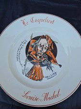 GRANDE ASSIETTE PLATE CREIL MONTEREAU 19E LE COQUELICOT L MICHEL EXPO UNI