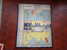 carte indochine colonies protectorats  jeu ancien electro tutor rare 