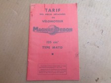 ORIGINAL Catalogue de Pièces Détachées MAGNAT DEBON 125 cm3 M4TD Tarif illustré