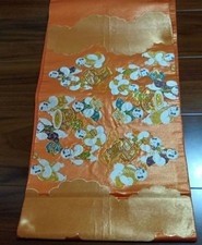 Kimono japonais orange soie