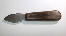 Couteau à huitres ancien " D.P. PRADEL" inox manche bois 15 cm