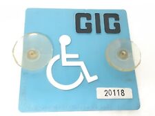 Plaque GIG Grand Invalide de Guerre  DS 4L 4CV 2CV R8 R6 R16 SIMCA 203 403 404