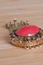 Fermoir Ancien Or Et Corail joaillerie forme médaillon Pour collier ou bracelet 