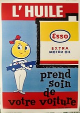 AFFICHE POSTER - HUILE ESSO -