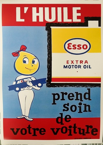 Affiche poster huile esso - affiche,