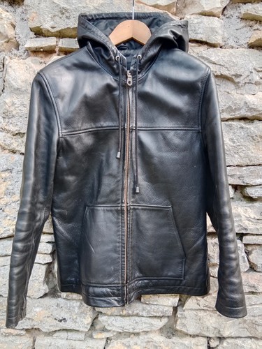 Blouson cuir capuche taille - blouson,