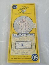 ancienne carte routière Michelin Bibendum – # 60 – LE MANS PARIS – 1960