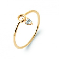 Bague pampille coeur zirconium