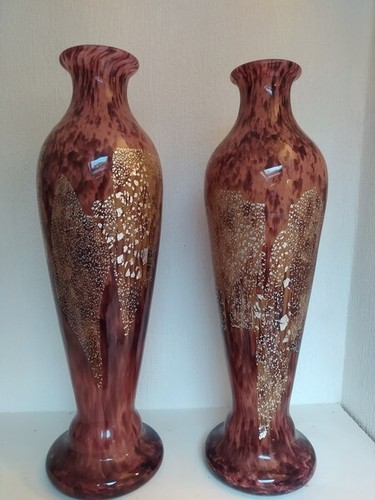 Paire grands vases - paire, verre