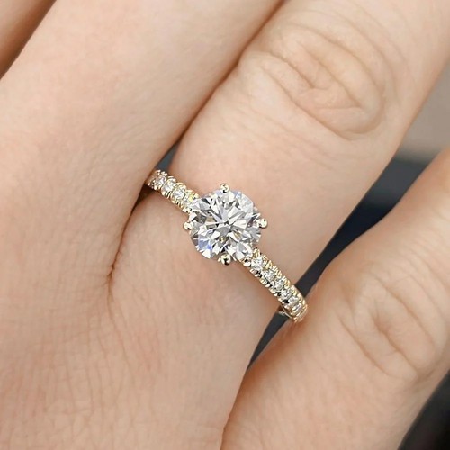 Bague ronde diamant cvd de - bague,