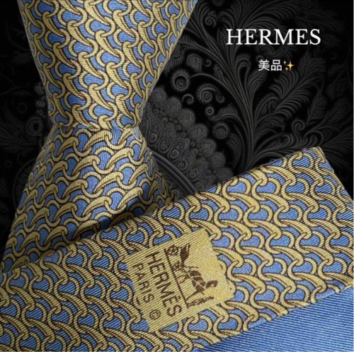 Cravate hermes motif bleu 5 - hermes,