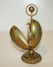 CAVE A PARFUMS OEUF 2 FLACONS NAPOLEON III laiton doré perfume 2 bottles box 19t