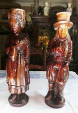 SCULPTURES EN BOIS COUPLE DE