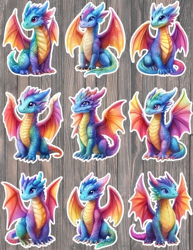 Rainbow dragon die cut - die,