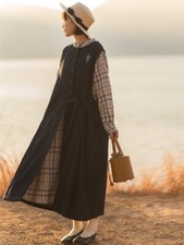 Robe gilet long jeans ample