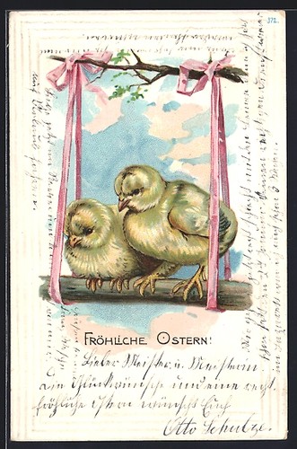Carte postale gaufrée - , deux