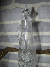 Fin XIX début XX ème - Verseuse ou Carafe a Whisky Alcool en Verre Taillé