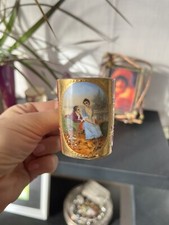 Tasse Porcelaine Antique Autriche Royale Vienne Doré peint à la main