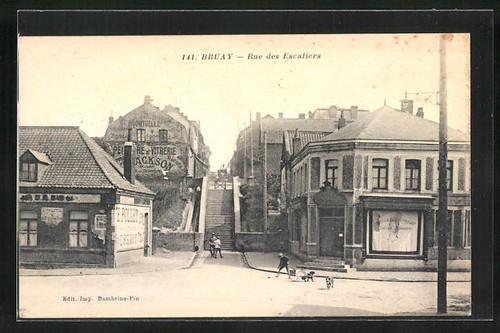 Cpa bruay rue des escaliers - cpa,