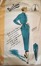 5344 PATRON PARIS LUXE VINTAGE FRENCH PATTERN ROBE  ELEGANTE COL MONTANT T 44