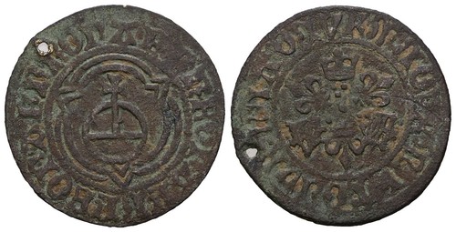 Medieval silver denier - silver,