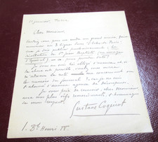 GUSTAVE COQUIOT Autographe Signé 1910 CRITIQUE ART RODIN CUBISME UTRILLO