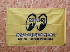 Drapeau "Moon Mooneyes" Vintage 60x90cm - Idéal Déco Garage Loft ou autre