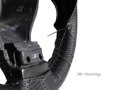 Couvre Volant En Cuir Perforé Noir Pour BMW E39 95-04 Avec Couture Grise