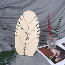 Wood Jewelry Display Stand Desktop Necklace Organizer Rack Storage Holder