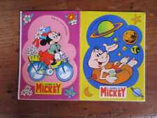LOT 2 AutocollantS sticker LE JOURNAL DE MICKEY MINNIE A VELO ET L'EXTRATERRESTR