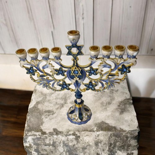 Menorah hanoukka émaillée - hanoukka, 9