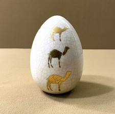 oeuf en faïence signé LONGWY