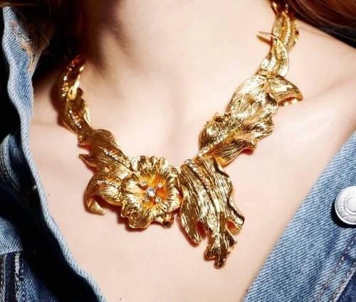 Collier zara fleur strass - collier,