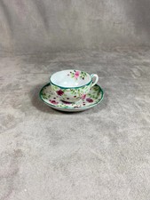 RARE Ancienne tasse avec soucoupe chinoise en porcelaine fine a décor fait main