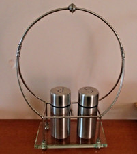 SERVITEUR à EPICES de table sel / poivre, style Art Déco