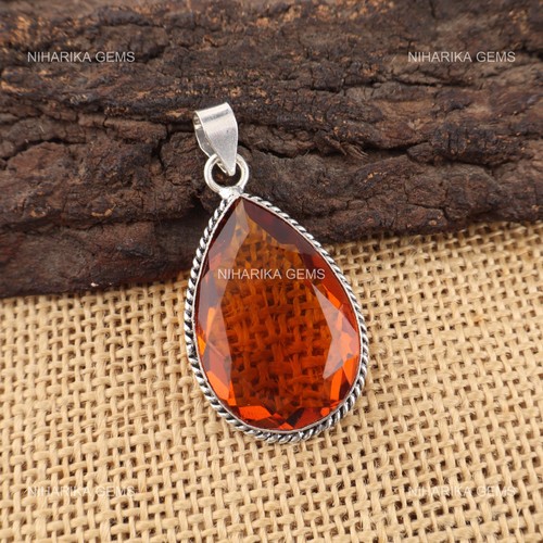 Poire naturel aaa citrine - naturel, 925