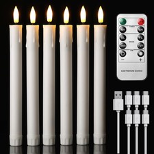 Lot de 6 Bougies Longues LED